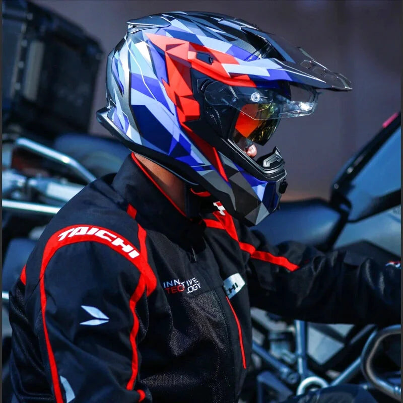 Casque Moto Cross - GSB I Noir/Bleu - Skavel