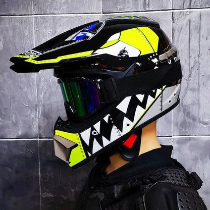 Casque Moto Cross Enfant - Skavel I Noir/Jaune - Skavel