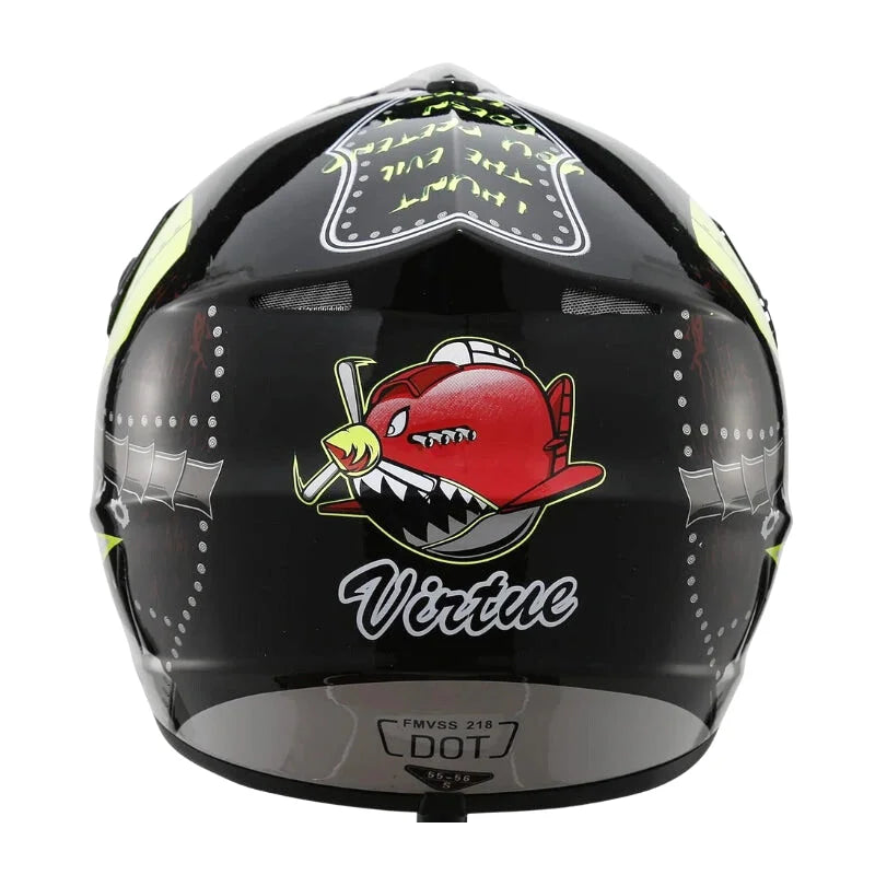 Casque Moto Cross Enfant - Skavel I Noir/Jaune - Skavel