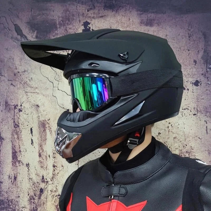 Casque Moto Cross Enfant - Skavel I Noir Mat - Skavel