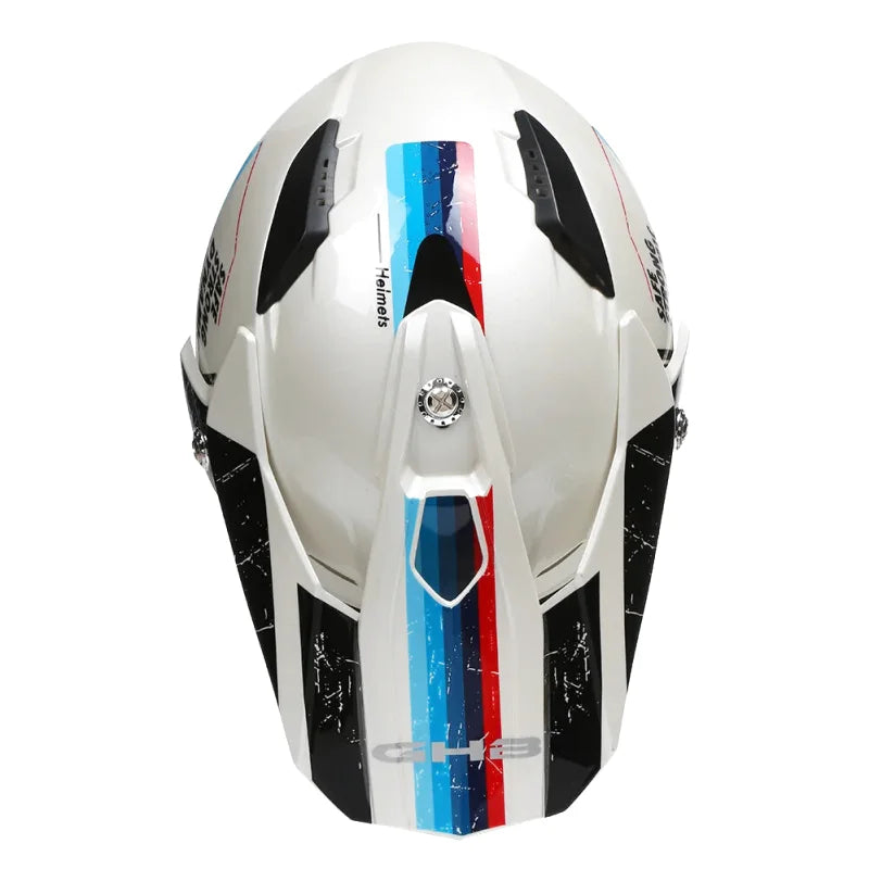 Casque Moto Cross - GHB I Blanc - Skavel