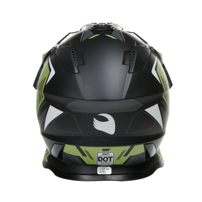Casque Moto Cross - GHB I Noir/Vert - Skavel