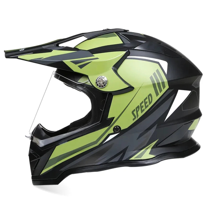 Casque Moto Cross - GHB I Noir/Vert - Skavel