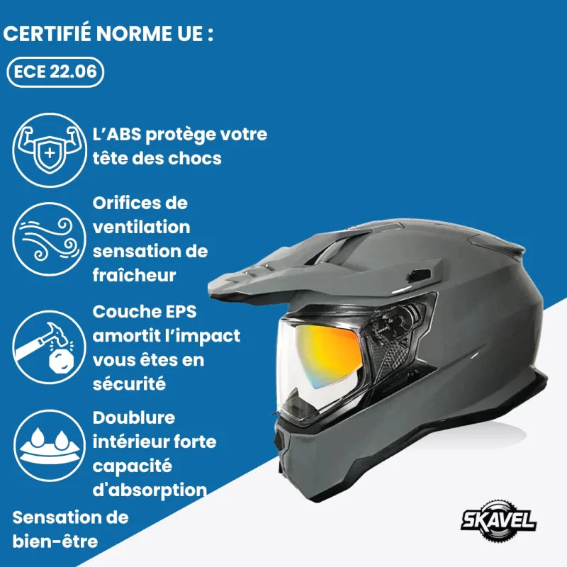 Casque Moto Cross - GSB I Gris - Skavel