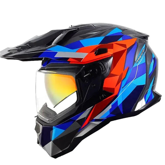 Casque Moto Cross - GSB I Noir/Bleu - Skavel