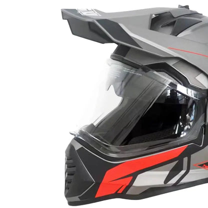 Casque Moto Cross - VGV I Gris/Rouge - Skavel