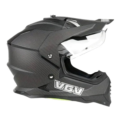 Casque Moto Cross - VGV I Noir Mat Carbone - Skavel