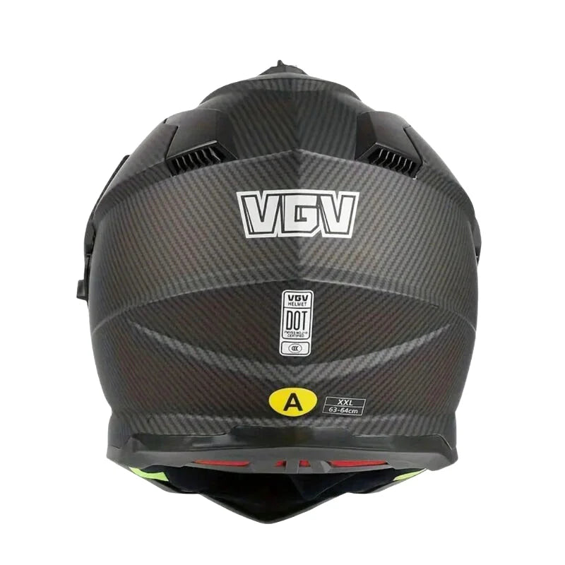Casque Moto Cross - VGV I Noir Mat Carbone - Skavel
