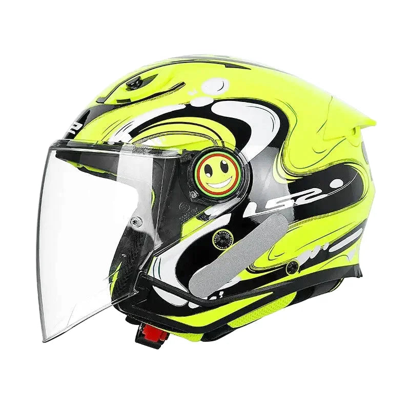 Casque Moto Enfant - LS2 I Noir/Jaune - Skavel