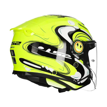 Casque Moto Enfant - LS2 I Noir/Jaune - Skavel