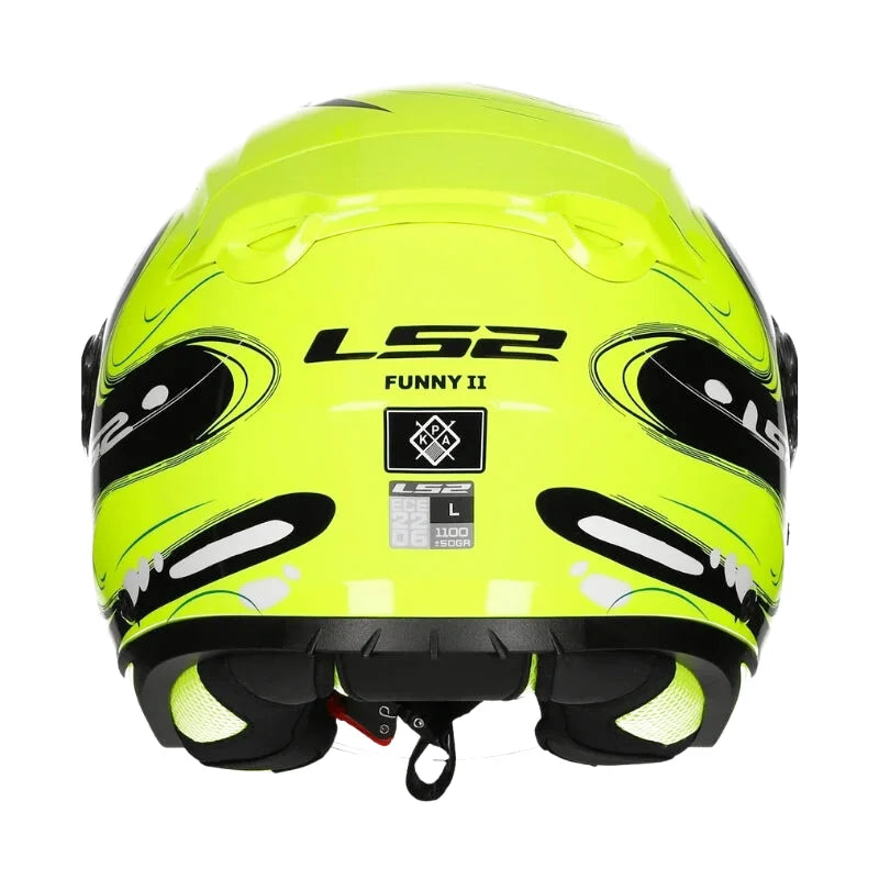 Casque Moto Enfant - LS2 I Noir/Jaune - Skavel