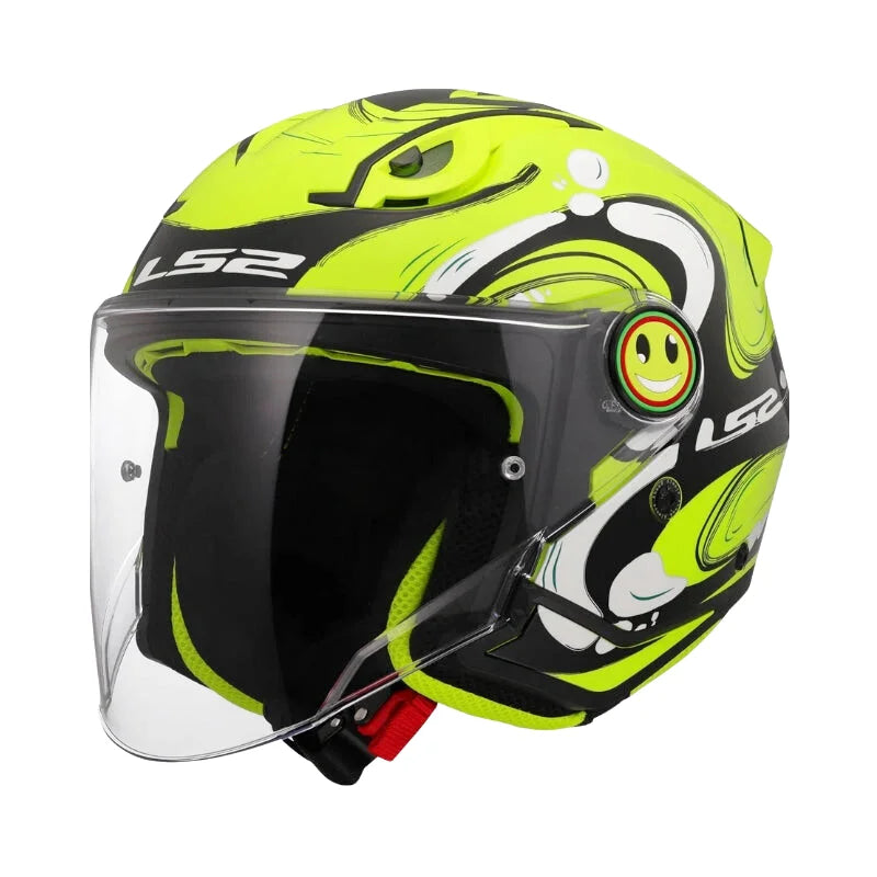Casque Moto Enfant - LS2 I Noir/Jaune - Skavel