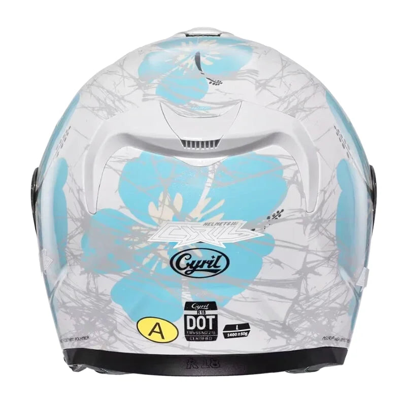 Casque Moto Femme - Cyril I Blanc/Bleu - Skavel