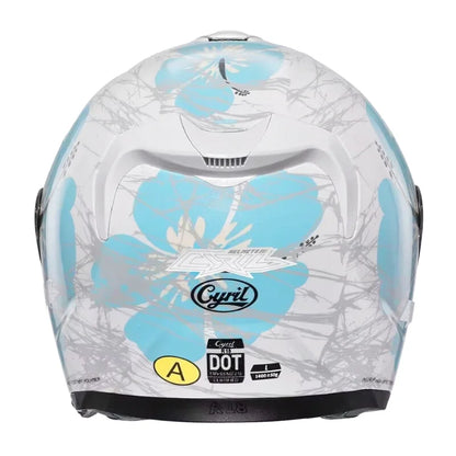 Casque Moto Femme - Cyril I Blanc/Bleu - Skavel
