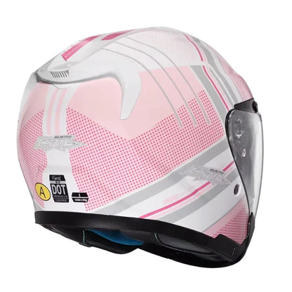 Casque Moto Femme - Cyril I Rose/Blanc - Skavel