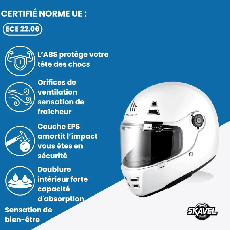 Casque Moto Femme - MT Helmets I Blanc - Skavel