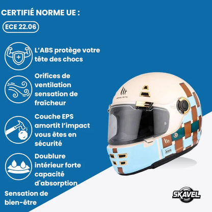 Casque Moto Femme - MT Helmets I Multicouleur - Skavel