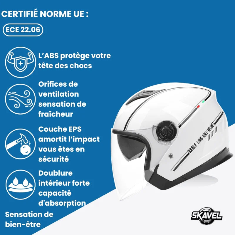 Casque Moto Femme - Skavel I Blanc - Skavel