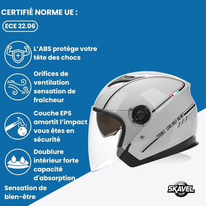 Casque Moto Femme - Skavel I Gris - Skavel