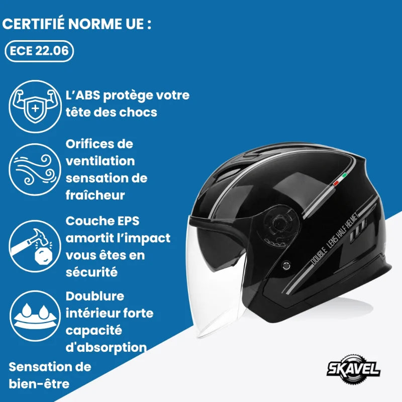 Casque Moto Femme - Skavel I Noir - Skavel