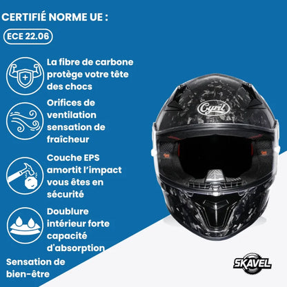 Casque Moto Homme en Carbone - Cyril - Skavel