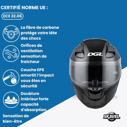Casque Moto Homme en Carbone - DGL - Skavel