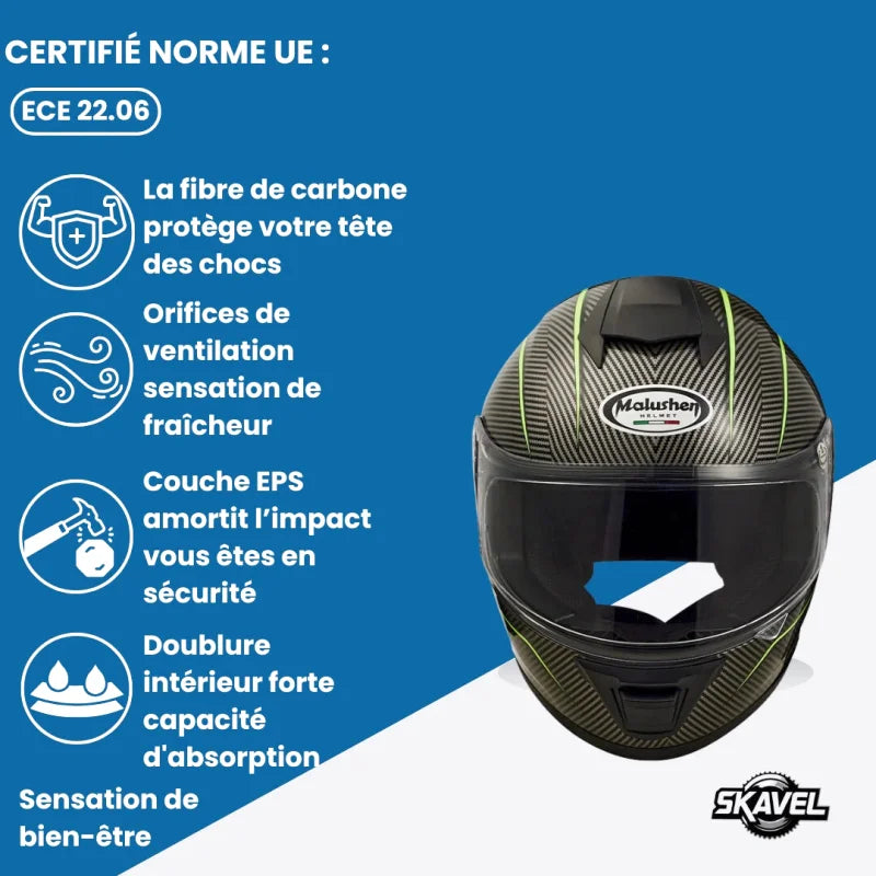 Casque Moto Homme en Carbone - Skavel - Skavel