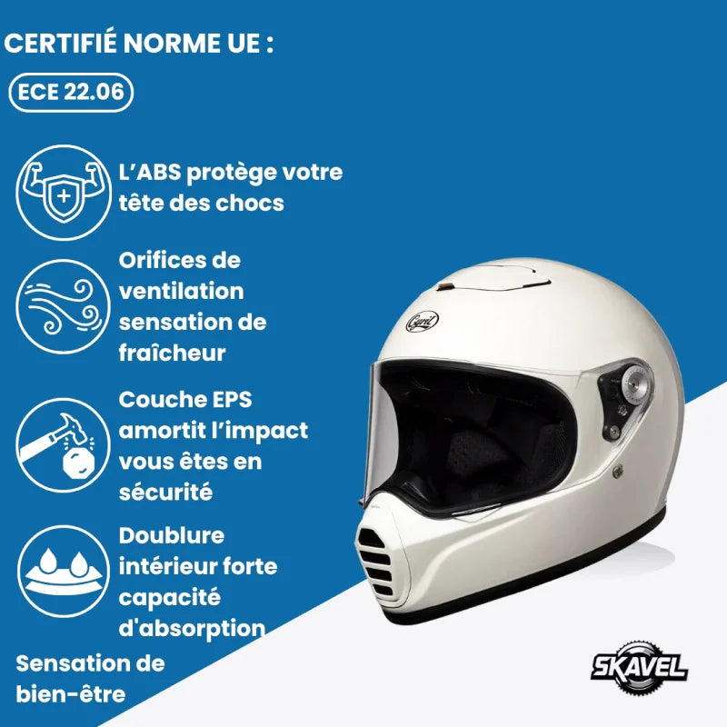 Casque Moto Intégral - Cyril I Beige - Skavel