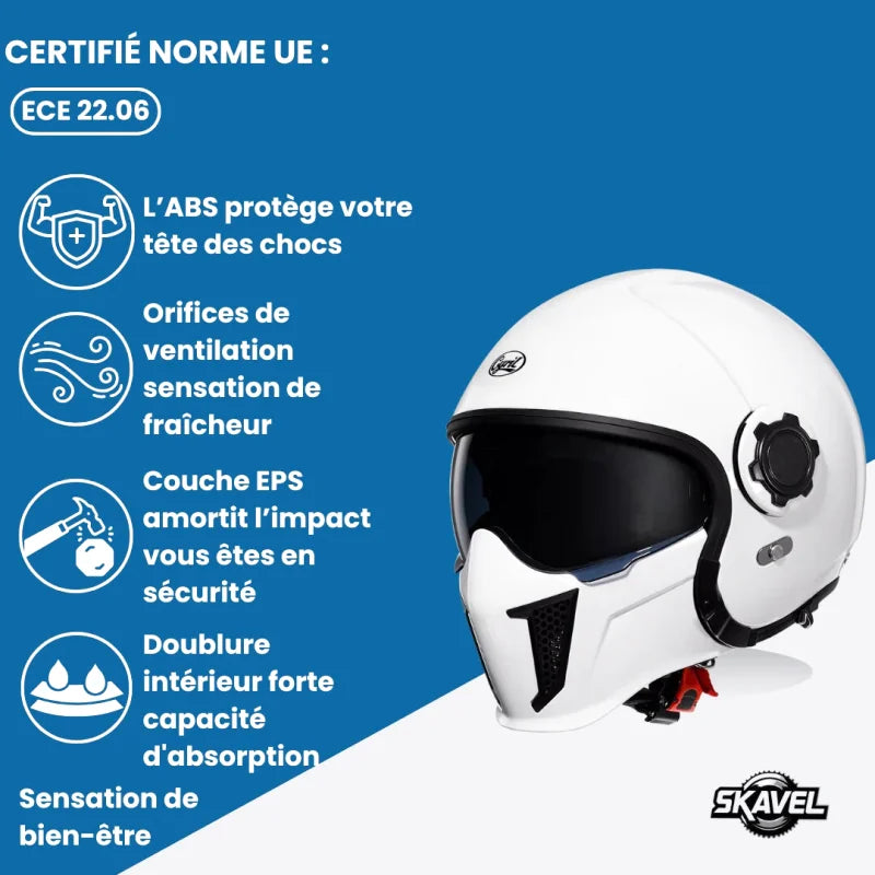 Casque Moto Intégral - Cyril I Blanc - Skavel