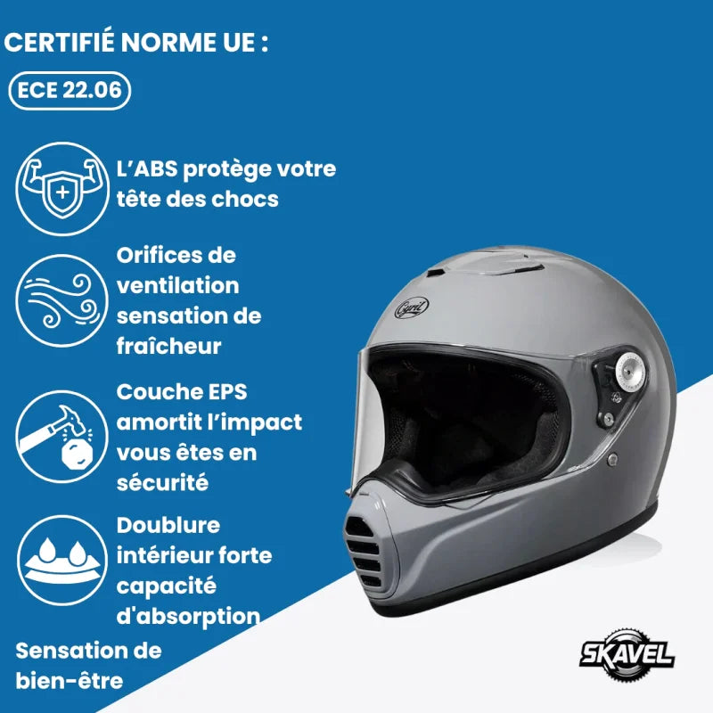 Casque Moto Intégral - Cyril I Gris - Skavel