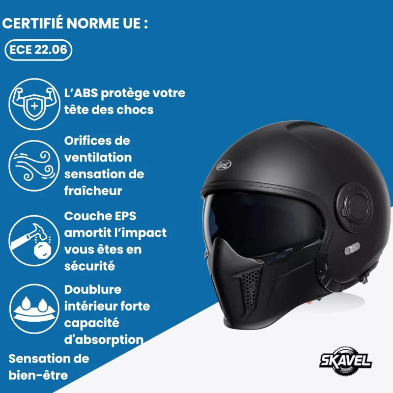 Casque Moto Intégral - Cyril I Noir Mat - Skavel
