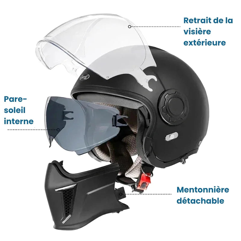 Casque Moto Intégral - Cyril I Noir Mat - Skavel