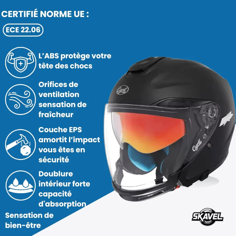 Casque Moto Jet - Cyril I Noir - Skavel
