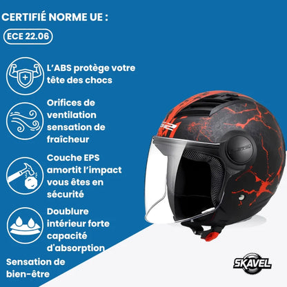 Casque Moto Jet - LS2 I Noir - Skavel