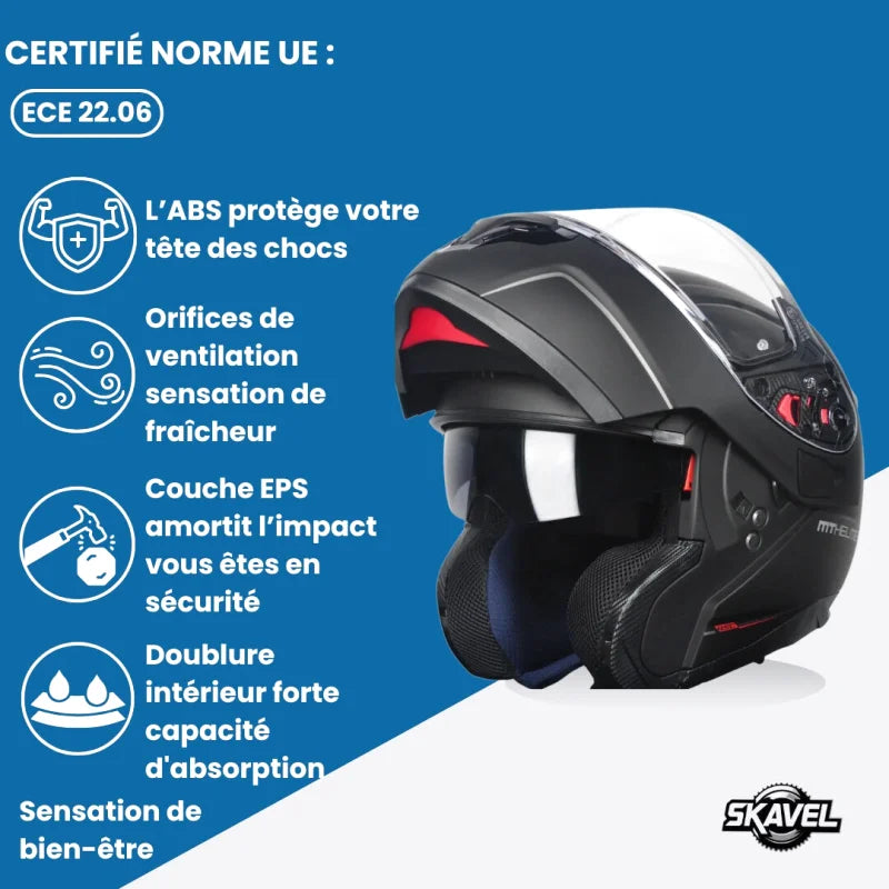 Casque Moto Modulable - MT Helmets I Noir Mat - Skavel