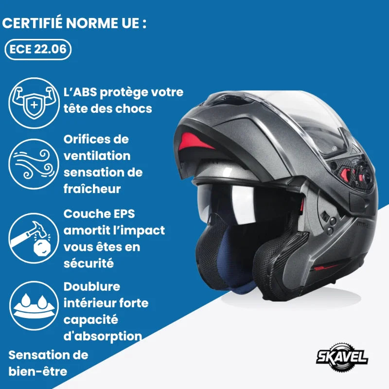 Casque Moto Modulable - MT Helmets I Titanium Mat - Skavel